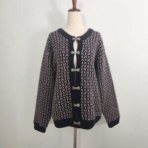 Vintage L.L.Bean Made in Norway Cabincore Alpine Wool Patterned Cozy Crewneck Sw